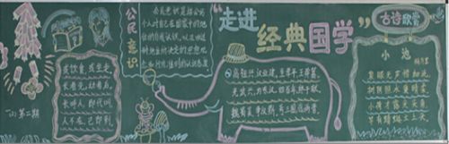 三实小国学经典黑板报展示