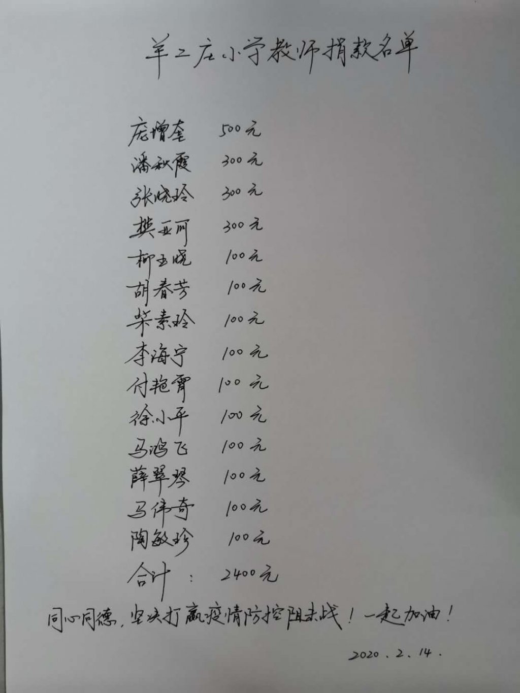 点击查看原图 捐款单